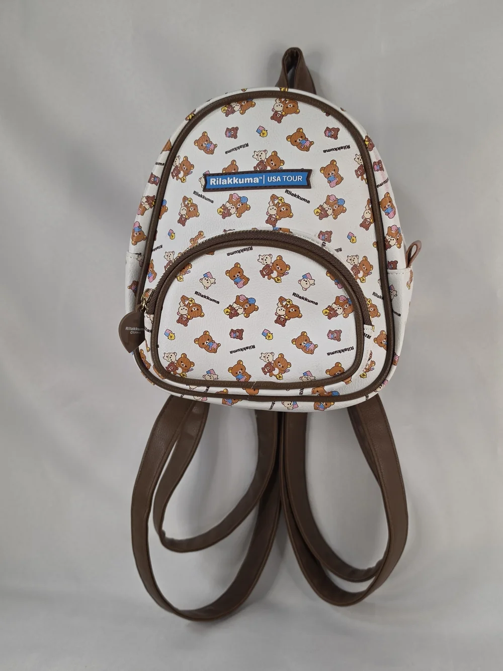 San-X Rilakkuma USA Tour 20th Anniversary Mini Backpack White Brown Kawai